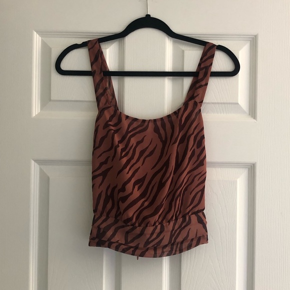 ASTR the Label Animal Print Cross-back Blouse - Picture 2 of 3